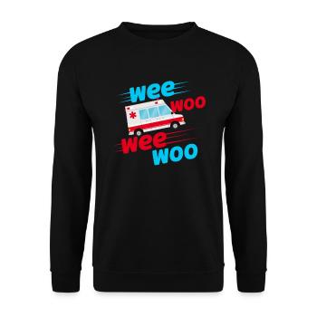Wee Woo Wee Woo Ambulance Technician Paramedic - Unisex Sweatshirt - black - Front - Alina (178cm) & Michal (187cm)
