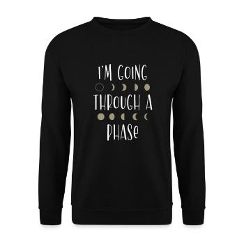 Ich Mache Eine Phase-mond-liebhaber-astronomie - Unisex Pullover - Schwarz - Vorne - Alina (178cm) & Michal (187cm)
