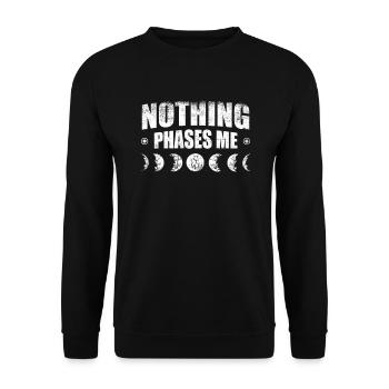 Nichts Bewegt Mich Mondphase Astronom Astronomie - Unisex Pullover - Schwarz - Vorne - Alina (178cm) & Michal (187cm)