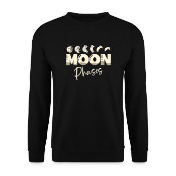 Moon Phases Cat Owner Astronomer - Unisex Sweatshirt - black - Front - Alina (178cm) & Michal (187cm)
