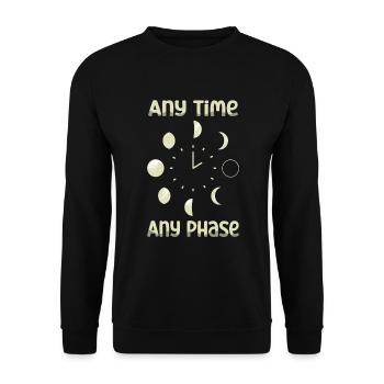 Every phase Moon lover Astronomer at any time - Unisex Sweatshirt - black - Front - Alina (178cm) & Michal (187cm)