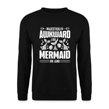 Majestically awkward like a mermaid - Unisex Sweatshirt - black - Front - Alina (178cm) & Michal (187cm)