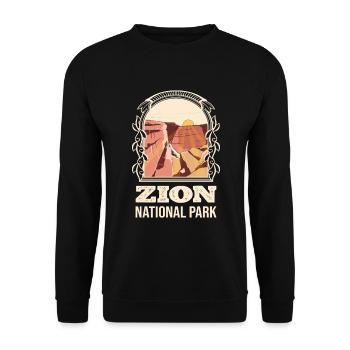 Touristenziel Im Zion-nationalpark - Unisex Pullover - Schwarz - Vorne - Alina (178cm) & Michal (187cm)