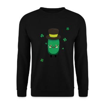 saint patrick's day - Cucumber - Unisex Sweatshirt - black - Front - Alina (178cm) & Michal (187cm)