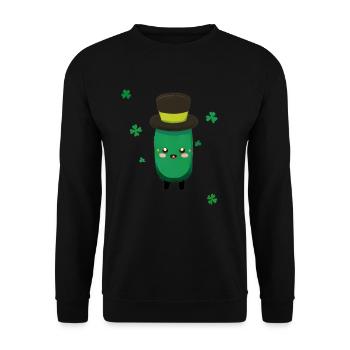 saint patrick's day - Cucumber - Unisex Sweatshirt - black - Front - Alina (178cm) & Michal (187cm)