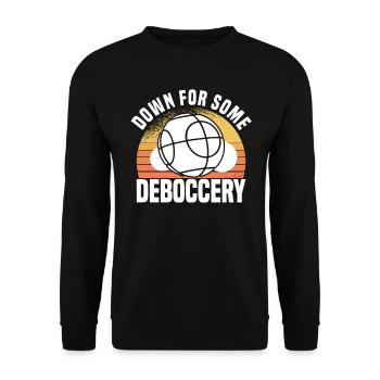 Boccia Petanque Boule Bocciaspieler Lyonnais - Unisex Pullover - Schwarz - Vorne - Alina (178cm) & Michal (187cm)