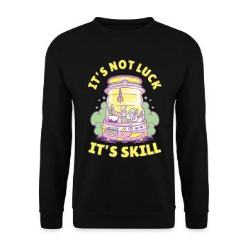Not Luck It's Skills Claw Machine Toy Retro Arcade - Unisex Pullover - Schwarz - Vorne - Alina (178cm) & Michal (187cm)