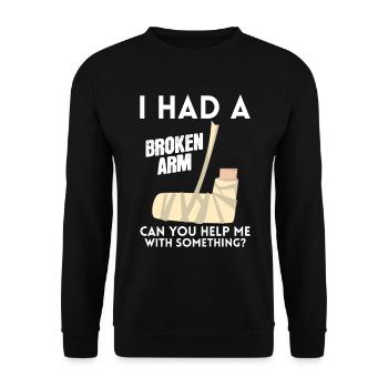 Knochen Ellbogen Hand Handgelenk Verletzung Ich - Unisex Pullover - Schwarz - Vorne - Alina (178cm) & Michal (187cm)