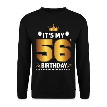 56 anniversaire 56 ans - Sweat-shirt Unisexe - noir - Devant - Alina (178cm) & Michal (187cm)