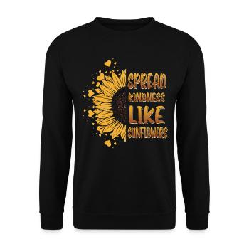 Sonnenblume Motivation Inspiration - Unisex Pullover - Schwarz - Vorne - Alina (178cm) & Michal (187cm)
