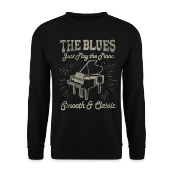 Blues Musik Retro 1 - Unisex Pullover - Schwarz - Vorne - Alina (178cm) & Michal (187cm)