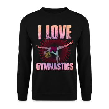 Gymnastik Mädchen Turnen Akrobatik - Unisex Pullover - Schwarz - Vorne - Alina (178cm) & Michal (187cm)