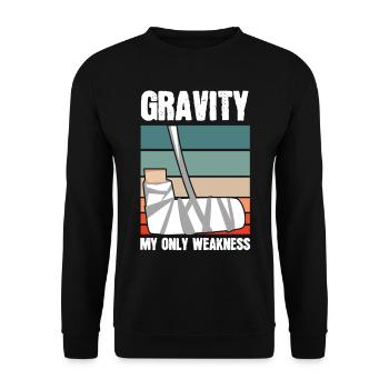 La gravité ma seule faiblesse osseuse - Sweat-shirt Unisexe - noir - Devant - Alina (178cm) & Michal (187cm)