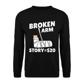 Broken Arm History Bone Elbow - Unisex Sweatshirt - black - Front - Alina (178cm) & Michal (187cm)