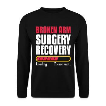 Gebrochener Arm Chirurgie Wiederherstellung - Unisex Pullover - Schwarz - Vorne - Alina (178cm) & Michal (187cm)