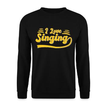 Ich liebe Singen - Unisex Pullover - Schwarz - Vorne - Alina (178cm) & Michal (187cm)