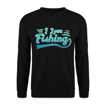 I love fishing - Unisex Sweatshirt - black - Front - Alina (178cm) & Michal (187cm)