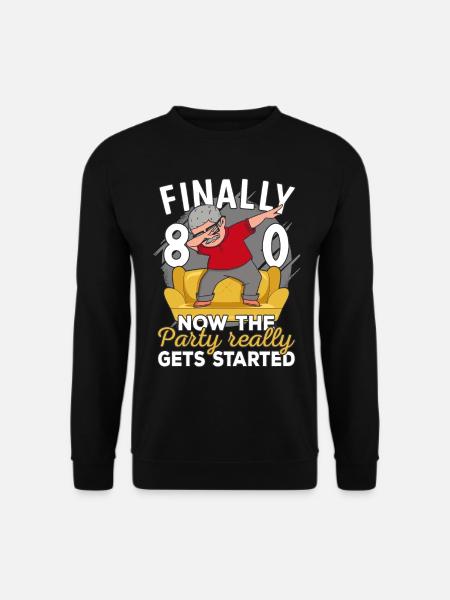 80th birthday man 80 years old 80th 80s grandpa - Unisex Sweatshirt - black