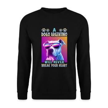 Hunde Spruch Dogo Argentino Design für - Unisex Pullover - Schwarz - Vorne - Alina (178cm) & Michal (187cm)