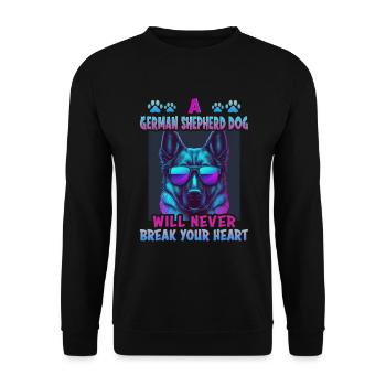 Hunde Deutscher Schäfer Hundeliebhaber - Unisex Pullover - Schwarz - Vorne - Alina (178cm) & Michal (187cm)