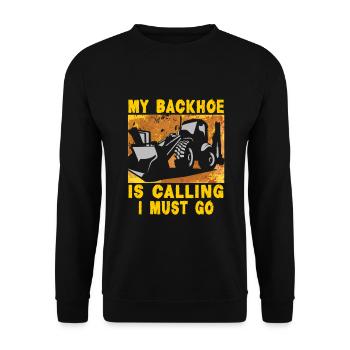 Crane operator design for excavator operators and construction workers - Unisex Sweatshirt - black - Front - Alina (178cm) & Michal (187cm)