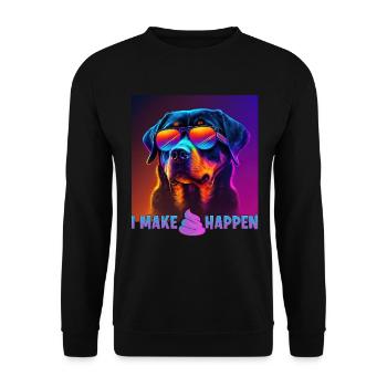 Hunde Spruch Rottweiler Design für Hundeliebhaber - Unisex Pullover - Schwarz - Vorne - Alina (178cm) & Michal (187cm)