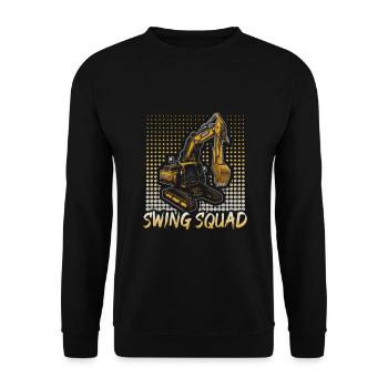 Crane operator design for excavator operators and construction workers - Unisex Sweatshirt - black - Front - Alina (178cm) & Michal (187cm)