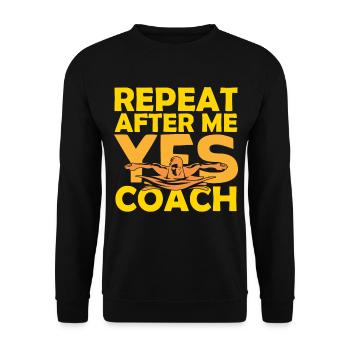 Schwimmtrainer | Geschenk Coach Schwimmen Das Beste - Unisex Pullover - Schwarz - Vorne - Alina (178cm) & Michal (187cm)
