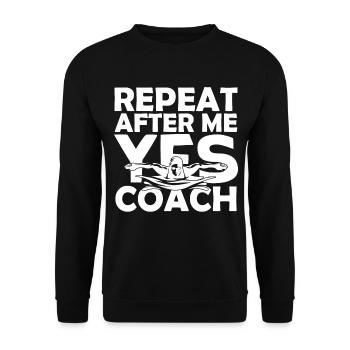 Schwimmtrainer | Geschenk Coach Schwimmen Das Beste - Unisex Pullover - Schwarz - Vorne - Alina (178cm) & Michal (187cm)