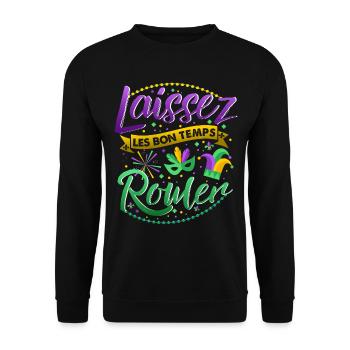 Mardi gras good times roll laissez bon temps roule - Unisex Sweatshirt - black - Front - Alina (178cm) & Michal (187cm)