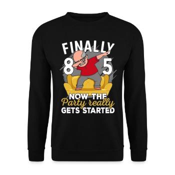 85th birthday man 85 years old 85th 85er grandpa - Unisex Sweatshirt - black - Front - Alina (178cm) & Michal (187cm)