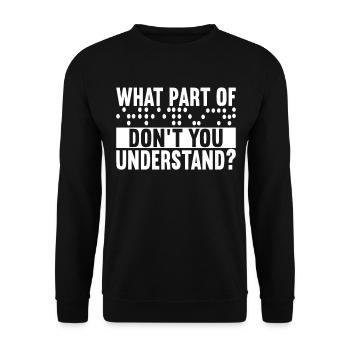 Déficience visuelle aveugle - Sweat-shirt Unisexe - noir - Devant - Alina (178cm) & Michal (187cm)