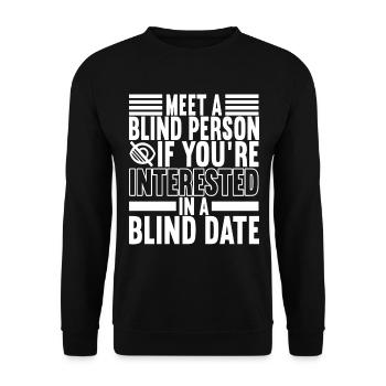 Déficience visuelle aveugle - Sweat-shirt Unisexe - noir - Devant - Alina (178cm) & Michal (187cm)