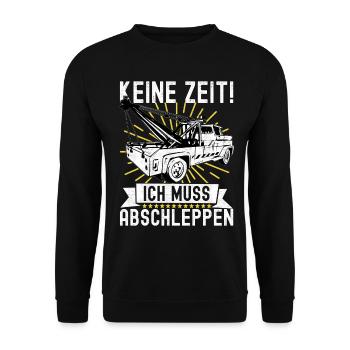 Abschleppwagen Abschleppdienst - Unisex Pullover - Schwarz - Vorne - Alina (178cm) & Michal (187cm)
