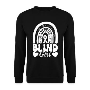 Déficience visuelle aveugle - Sweat-shirt Unisexe - noir - Devant - Alina (178cm) & Michal (187cm)