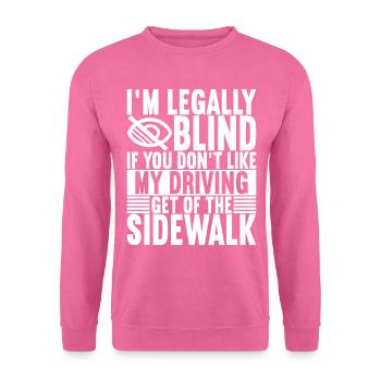 Déficience visuelle aveugle - Sweat-shirt Unisexe - rose - Devant