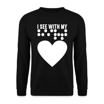 Déficience visuelle aveugle - Sweat-shirt Unisexe - noir - Devant - Alina (178cm) & Michal (187cm)