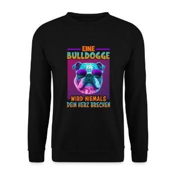 Bulldogge Hunde Spruch Bulldogge Besitzer - Unisex Pullover - Schwarz - Vorne - Alina (178cm) & Michal (187cm)