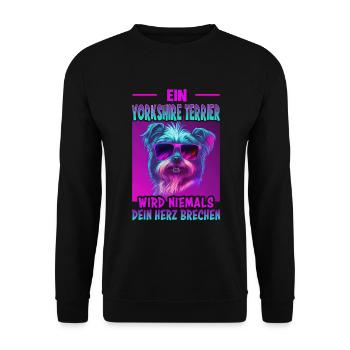 Hunde Spruch Yorkshire Terrier Design für - Unisex Pullover - Schwarz - Vorne - Alina (178cm) & Michal (187cm)