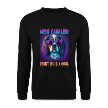 Hunde Spruch Cavalier Spaniel für Hundeliebhaber - Unisex Pullover - Schwarz - Vorne - Alina (178cm) & Michal (187cm)