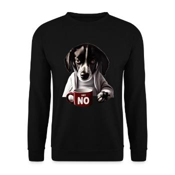 Cute dog in pajamas says no - Unisex Sweatshirt - black - Front - Alina (178cm) & Michal (187cm)