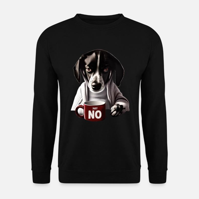 Süßer Hund im Pyjama sagt Nein - Unisex Pullover - Schwarz