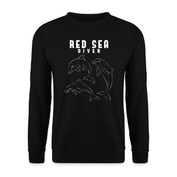 Scuba Diving Dolphin Red Sea - Unisex Sweatshirt - black - Front - Alina (178cm) & Michal (187cm)