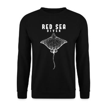 Red Sea Diver Eagle Rays Diving Rays - Unisex Sweatshirt - black - Front - Alina (178cm) & Michal (187cm)