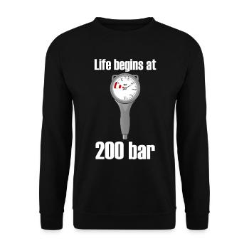 Funny Diving Saying Diving Finimeter - Unisex Sweatshirt - black - Front - Alina (178cm) & Michal (187cm)