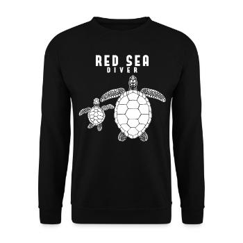 Diving Egypt Holidays Sea Turtle - Unisex Sweatshirt - black - Front - Alina (178cm) & Michal (187cm)