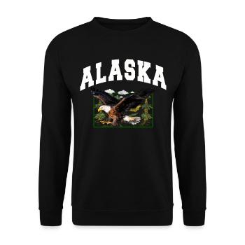 Alaska Geschenk Kinder Herren Damen USA Natur Eis - Unisex Pullover - Schwarz - Vorne - Alina (178cm) & Michal (187cm)