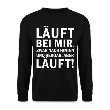Läuft bei mir - Unisex Pullover - Schwarz - Vorne - Alina (178cm) & Michal (187cm)