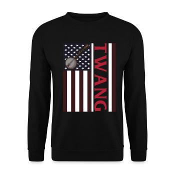 Banjo Shirts For Men Bluegrass Appalachia Folk - Unisex Sweatshirt - black - Front - Alina (178cm) & Michal (187cm)
