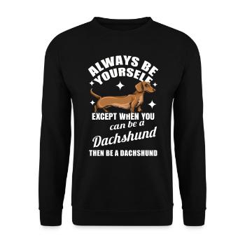 Dachshund Gift Dixie Viennese Doxie Dachshund - Unisex Sweatshirt - black - Front - Alina (178cm) & Michal (187cm)